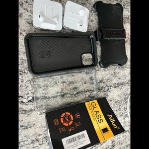 Otter box with clip. Clear case. screen covers